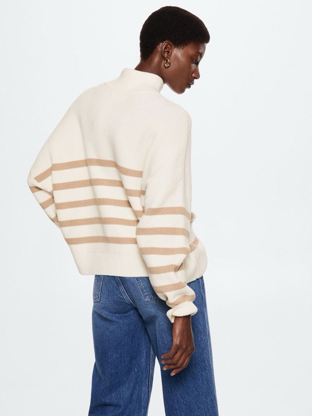 Mango Striped Sweater with Zipper - Picture 8 of 14